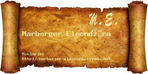 Marberger Eleonóra névjegykártya